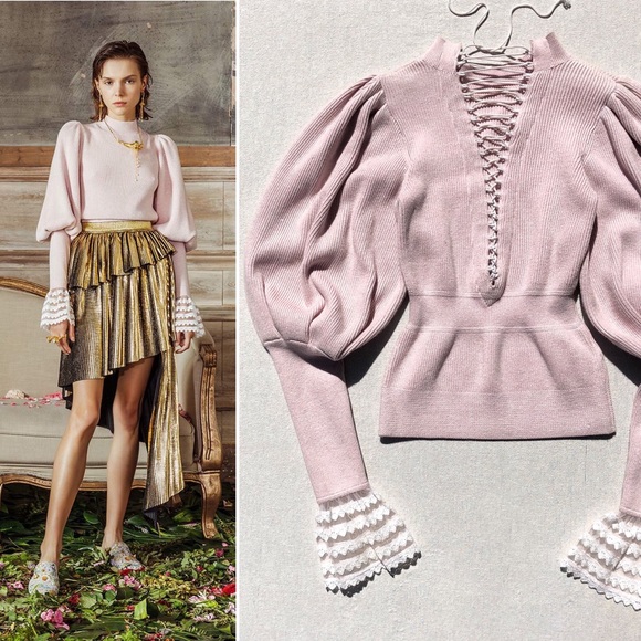 Sweaters - MAXRIENY by SARA WONG mutton sleeve sweater